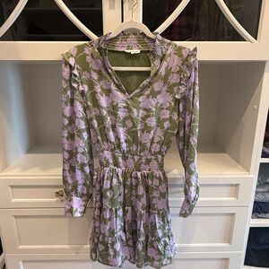 Floral V-Neck Long Sleeve Dress